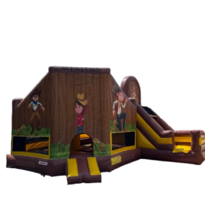Jeu-gonflable-country-avec-3-cowboys-une-glissade-et-un-sautoir-à-obstacles