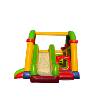 Jeu-gonflable-coloré-avec-tunnel-sautoir-et-glissade